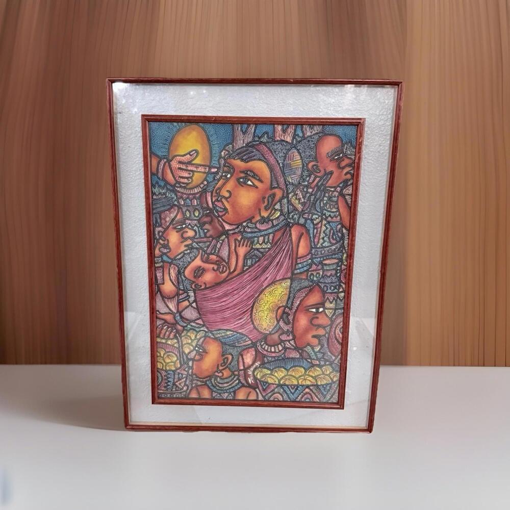 Vintage Collectible Original Painting Signed by John B.Mainga 1954-2000 Framed